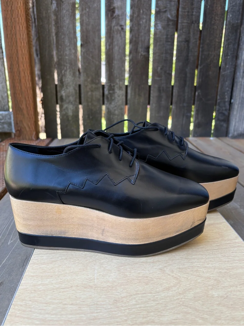 Paloma Barcelò Lace-Up Platform Oxford Shoe In Black Sz 40 EU